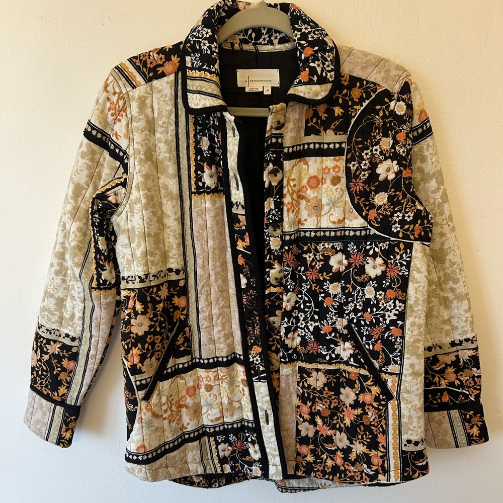 Anthropologie Patchwork Quilted Shirt Jacket